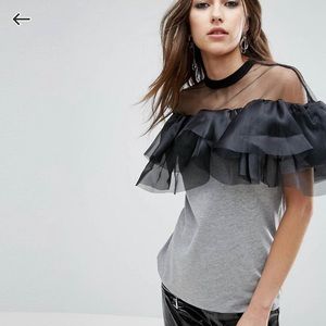 ASOS tulle shoulder top